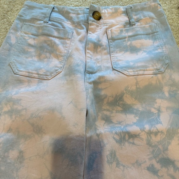 The Colette Denim Cropped Wide-Leg Jeans by Maeve Anthropologie tie dye 29 - Picture 6 of 7